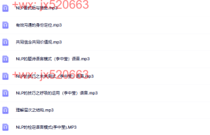 李中莹NLP音频教程课程（百度网盘下载）