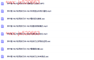 8、李中莹-NLP实用技巧-录音课程（网盘播放）