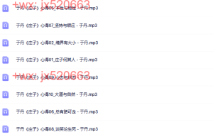 于丹《庄子》心得mp3课程（百度网盘在线观看）
