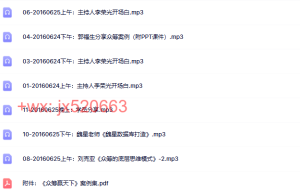 第22部分：众筹赢天下（15节）课程（网盘观看）