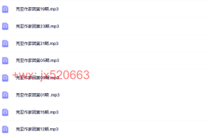 第21部分：克亚作家团（26节）课程（网盘观看）