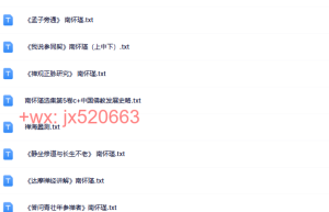 南怀瑾全集TXT课程（百度网盘在线观看）
