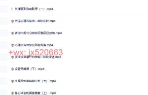 心理咨询师两年连续培养项目(1)课程（在线观看）
